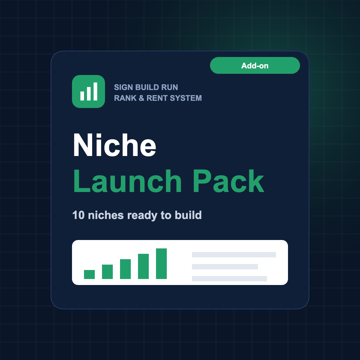 Niche Launch Pack — Sign Build Run